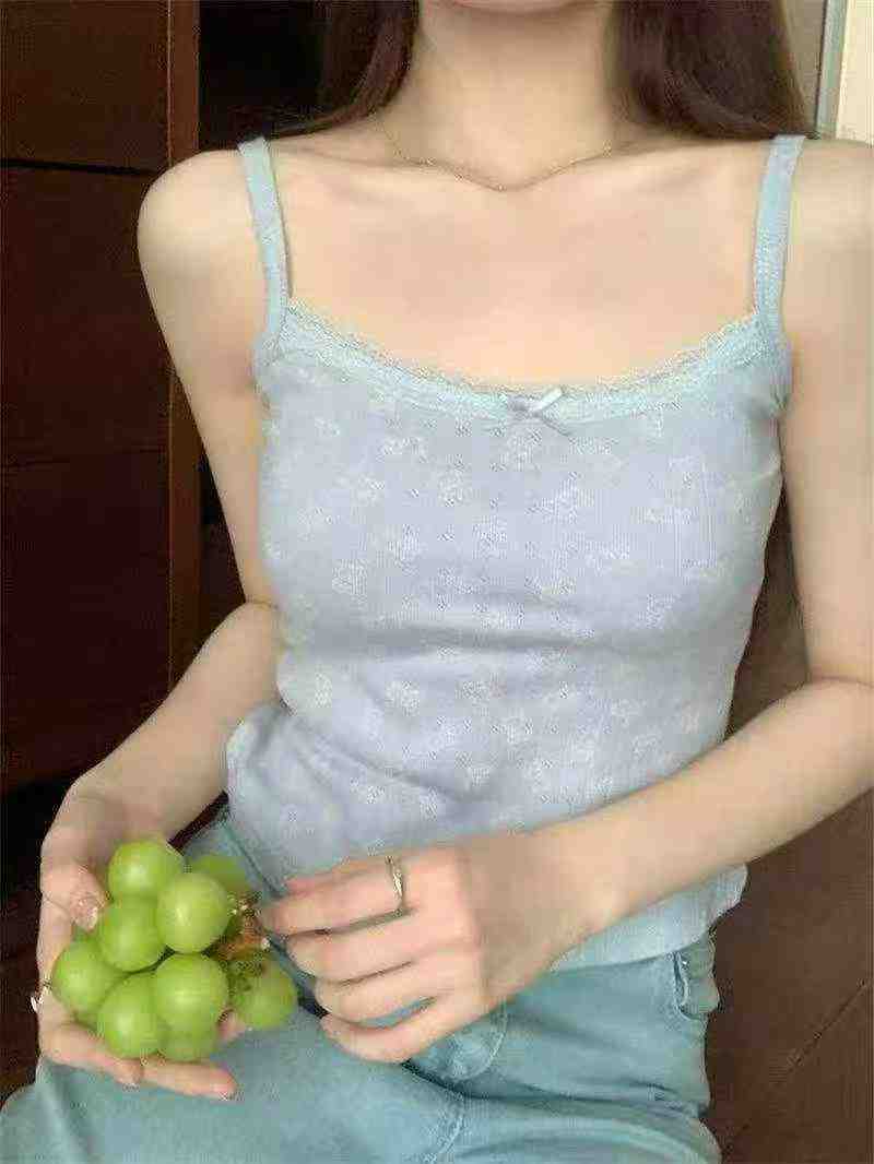 Clearance Sale 120 Pcs French Style Sexy Slim Lace Trim Cami Tank Top With Built-In Chest Pads - Image 1