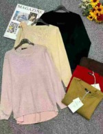 130 PCS Spring Autumn Brand Original Patchwork Embroidered Loose Crew Neck Knit Pullover Sweater - Image 1