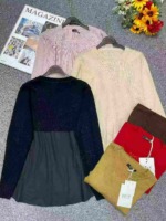 130 PCS Spring Autumn Brand Original Patchwork Embroidered Loose Crew Neck Knit Pullover Sweater - Image 8