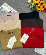 130 PCS Spring Autumn Brand Original Patchwork Embroidered Loose Crew Neck Knit Pullover Sweater - Image 3