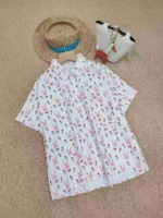 Clearance 169 Pieces Hong Kong Style Sweet Rabbit Allover Print Loose Short Sleeve Blouse - Image 6