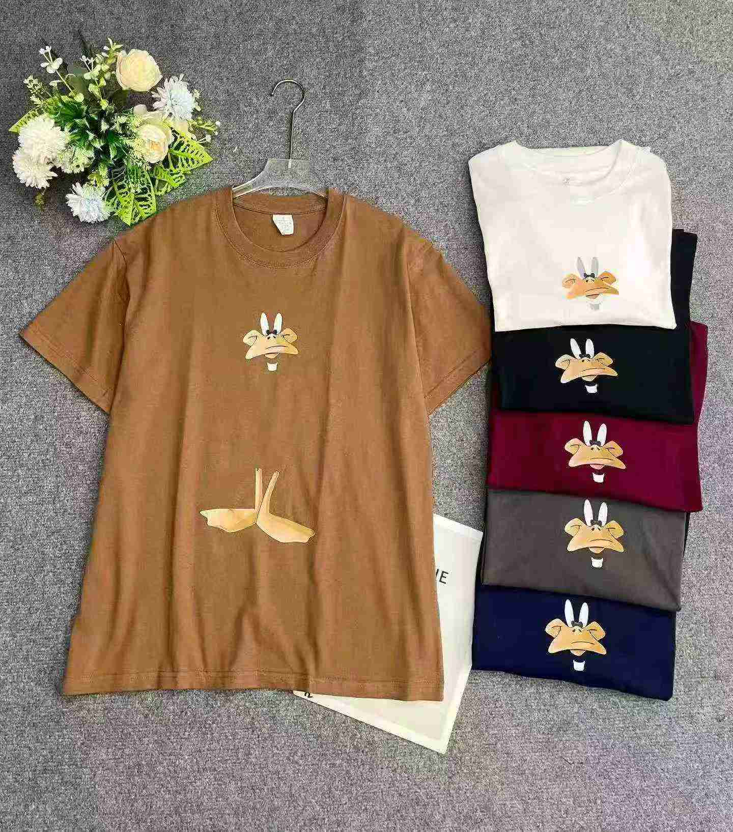 2590 Pcs Men's High Quality 200g Pure Cotton Printed Oversized Casual T-Shirts Stock Wholesale - Image 1