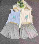 506 Sets Compact Cotton Printed Partial Embroidered Casual Vest Loungewear Sets, One Size Fits Up to 60kg - Image 9