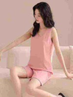 506 Sets Compact Cotton Printed Partial Embroidered Casual Vest Loungewear Sets, One Size Fits Up to 60kg - Image 7