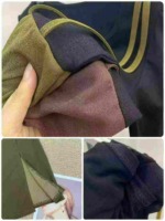 French Style Elegant Designer Dress 378 Pieces, Contrast Patchwork Slit Hem - Image 4