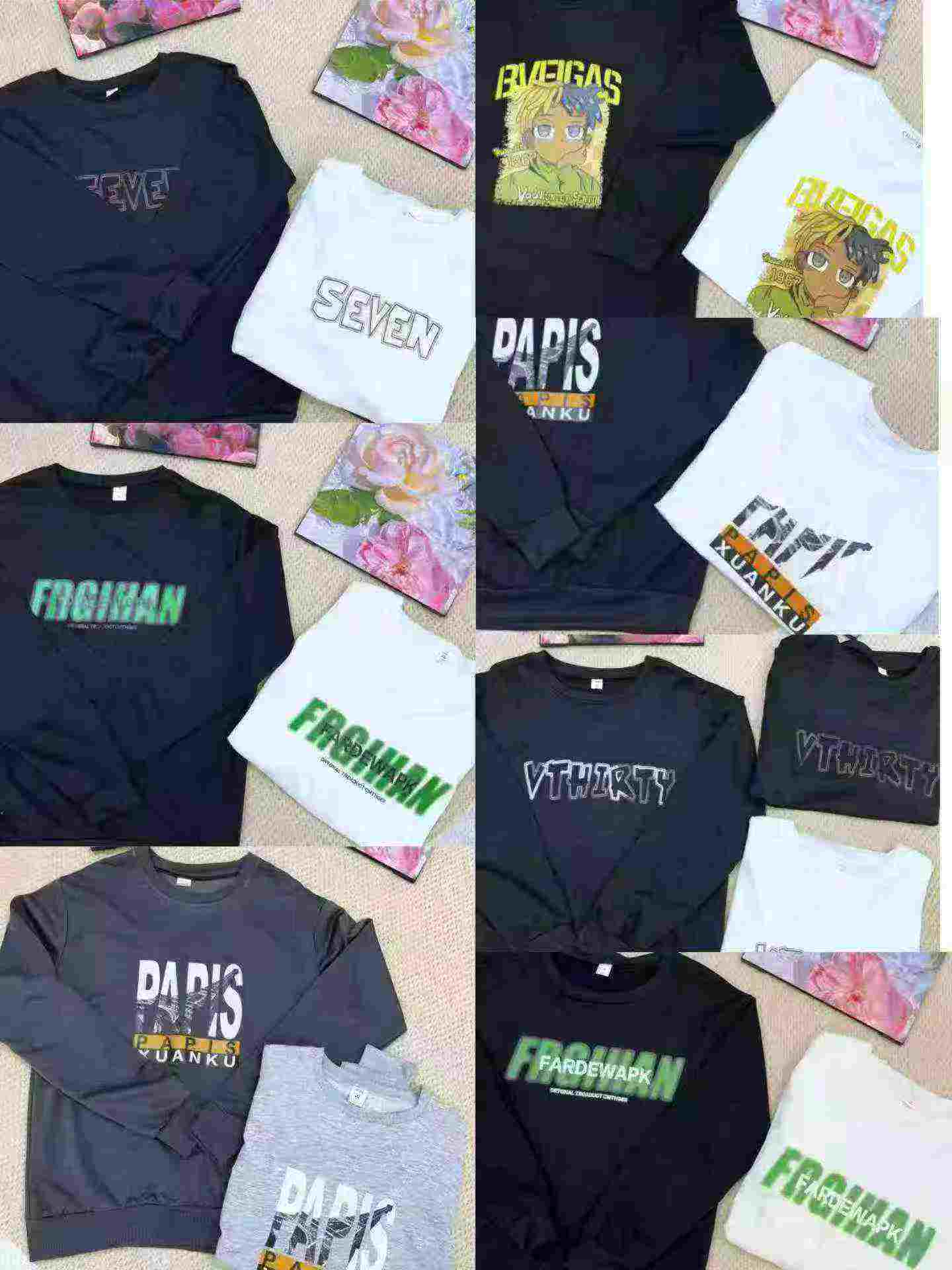 Bulk Stock Clearance: 2781 Pieces Men's Spring Autumn Trendy Printed Crew Neck Casual Sweatshirts Wholesale - Image 1