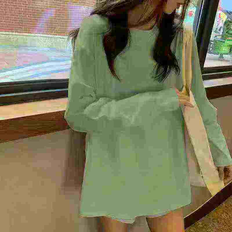 Autumn New Korean Style Loose Pure Cotton Long Sleeve Matching Bestie T-shirts 500PCS Bulk Clearance - Image 2