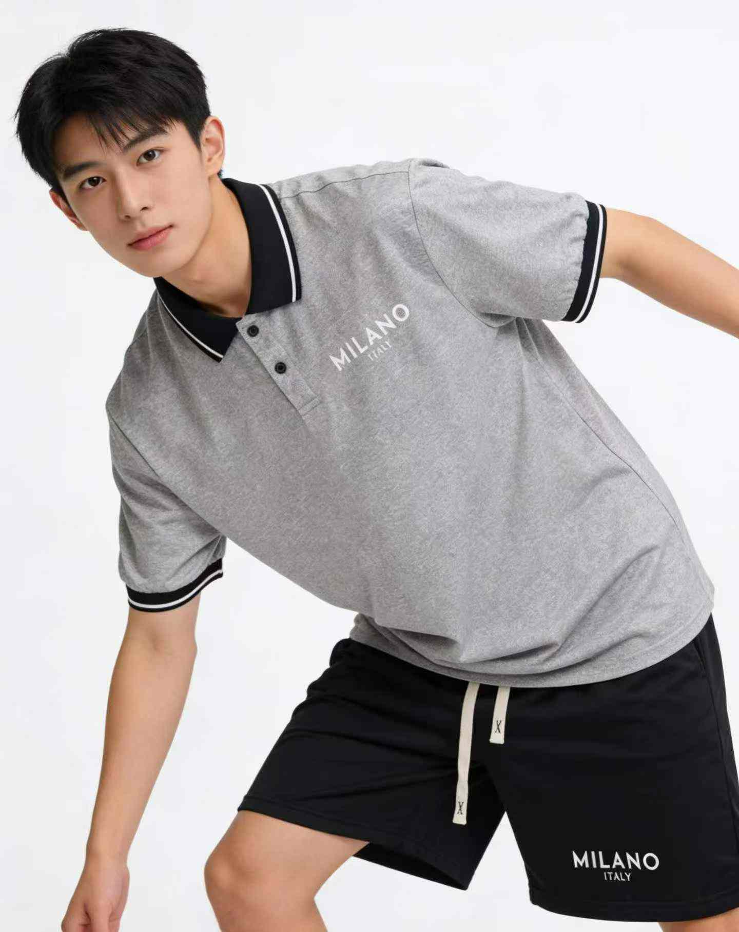 Clearance Sale 275 Pcs Casual Short Sleeve Polo Shirt & Shorts Set Sizes S-3XL Loose Fit - Image 1