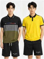 Clearance Sale 275 Pcs Casual Short Sleeve Polo Shirt & Shorts Set Sizes S-3XL Loose Fit - Image 6
