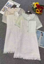 Summer New Trendy Tweed-style Dresses Stock Lot, Around 100 Pieces, Clearance Wholesale Price 9.6 CNY - Image 1