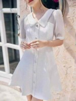 Summer New Trendy Tweed-style Dresses Stock Lot, Around 100 Pieces, Clearance Wholesale Price 9.6 CNY - Image 3