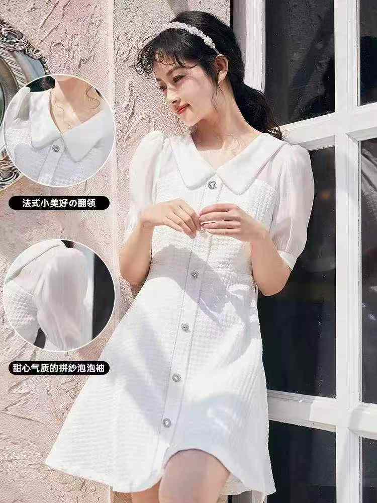 Summer New Trendy Tweed-style Dresses Stock Lot, Around 100 Pieces, Clearance Wholesale Price 9.6 CNY - Image 2