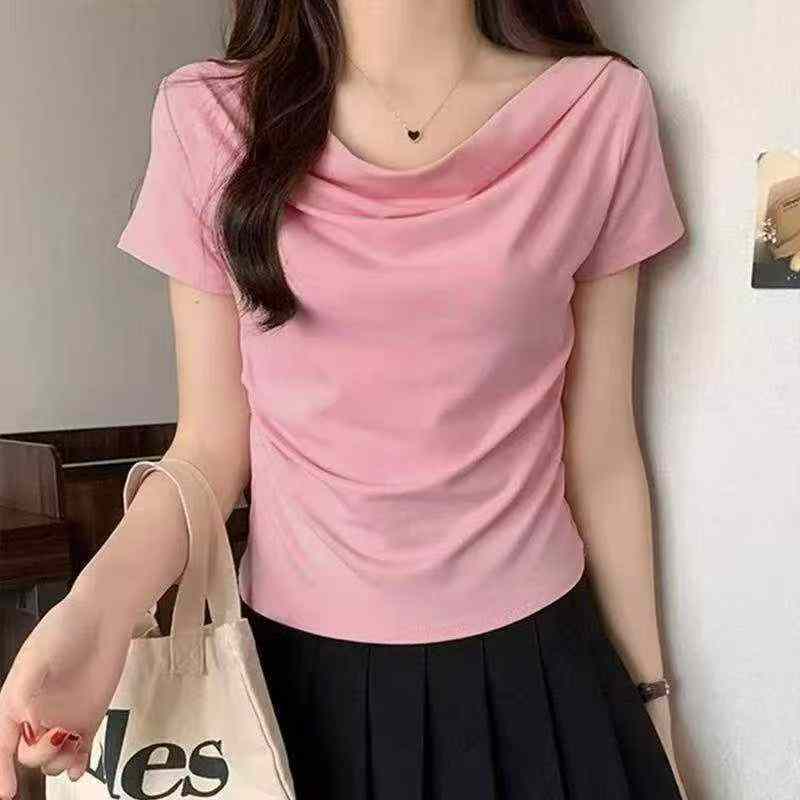 516 Pieces Ladies Pure Cotton Short Sleeve T-Shirts Stock Clearance Wholesale Export - Image 2