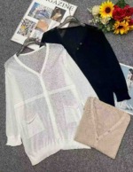 Summer New Vintage Thin Ice Silk Knit Cardigans, About 220 Pcs, Bulk Stock Clearance Wholesale - Image 1