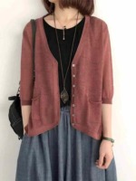 Summer New Vintage Thin Ice Silk Knit Cardigans, About 220 Pcs, Bulk Stock Clearance Wholesale - Image 6