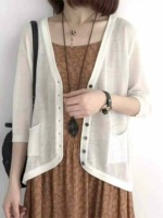 Summer New Vintage Thin Ice Silk Knit Cardigans, About 220 Pcs, Bulk Stock Clearance Wholesale - Image 3