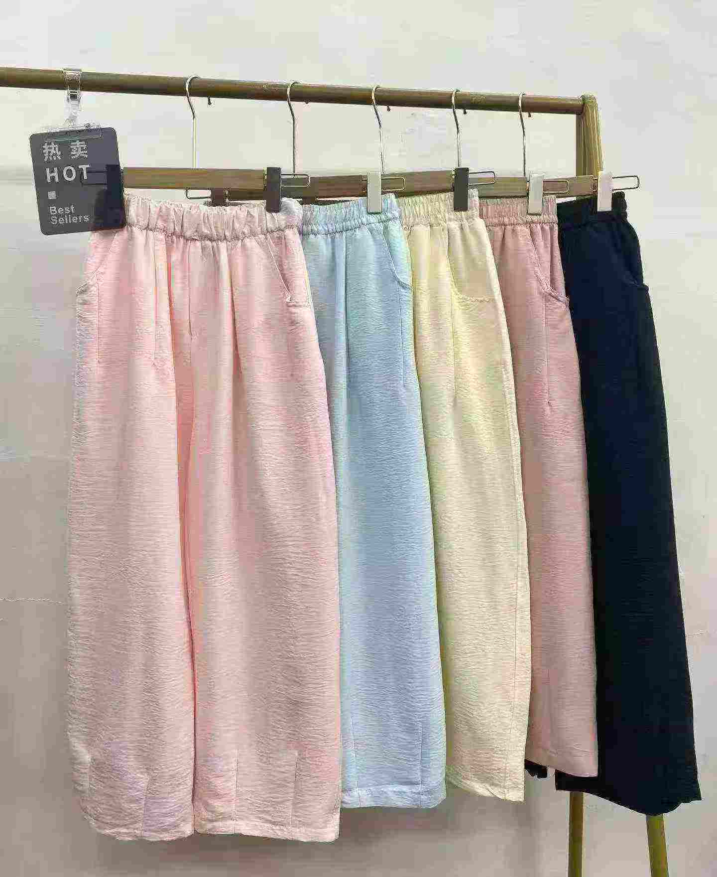 739 Pieces Textured Soft Casual Pants | Bulk Stock Lot Wholesale for Export - Image 1