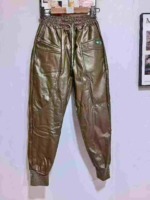 106 Pcs Women's Fleece Lined Elastic Waist Leather Pants, Solid Color, Sizes S-4XL Bulk Stock Clearance - Image 9