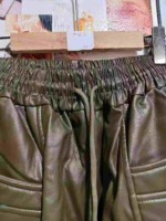 106 Pcs Women's Fleece Lined Elastic Waist Leather Pants, Solid Color, Sizes S-4XL Bulk Stock Clearance - Image 5