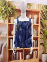 89 Pcs French Style Striped Wide Shoulder Off-the-shoulder Loose Cami Tops Bulk Wholesale - Image 5