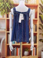89 Pcs French Style Striped Wide Shoulder Off-the-shoulder Loose Cami Tops Bulk Wholesale - Image 3