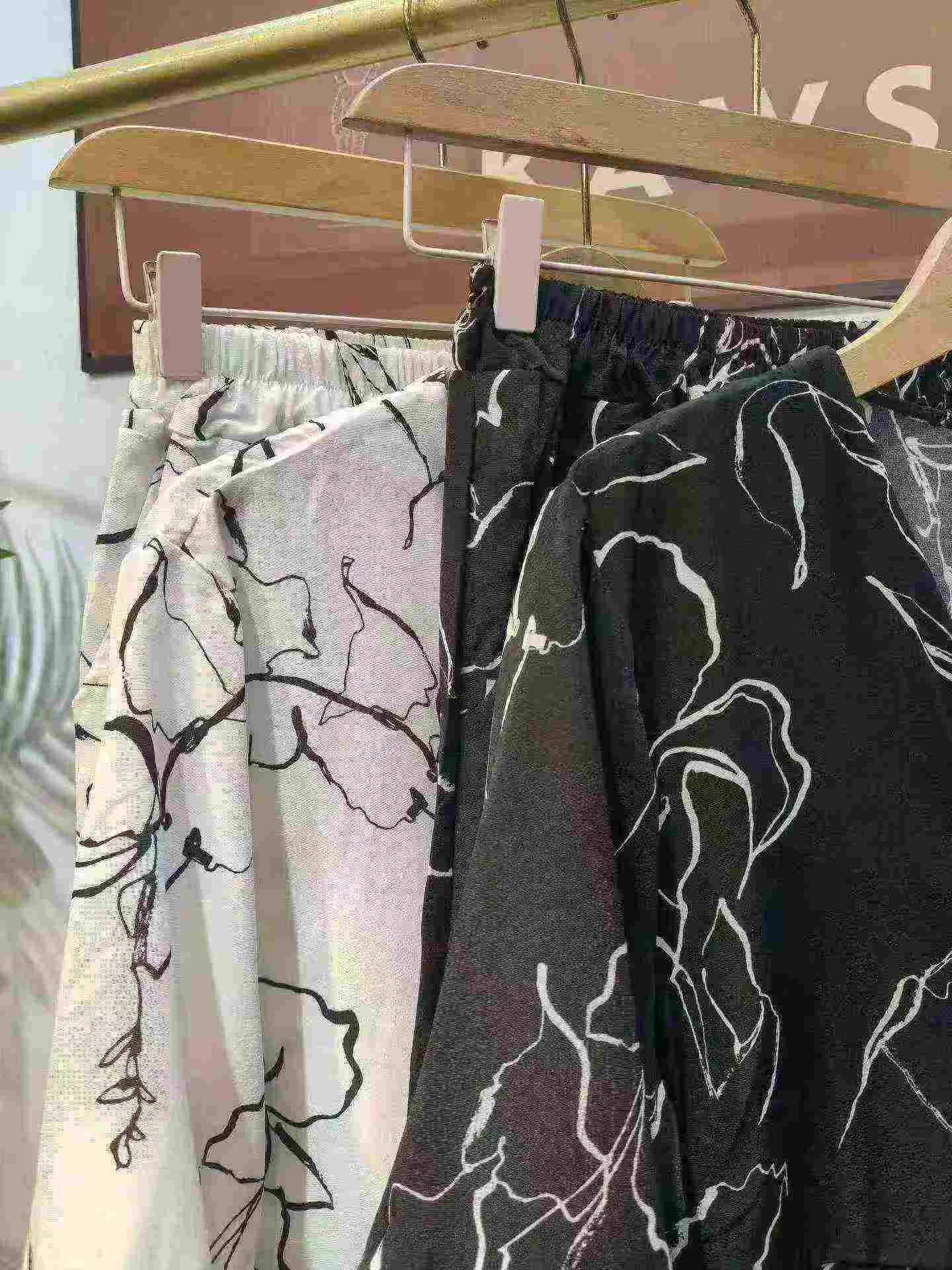 175 Sets Summer Korean Style Fashion Plus Size Women's High Waist Drapey Wide Leg Chiffon Pant Sets Stock Lot - Image 2