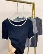 495 Pieces Simple Solid Color Versatile Short Sleeve T-Shirts Bulk Stock Wholesale - Image 9