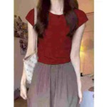 860 Pcs Cotton Young Women's Short Sleeve T-Shirts Stock Lot Wholesale - Image 7