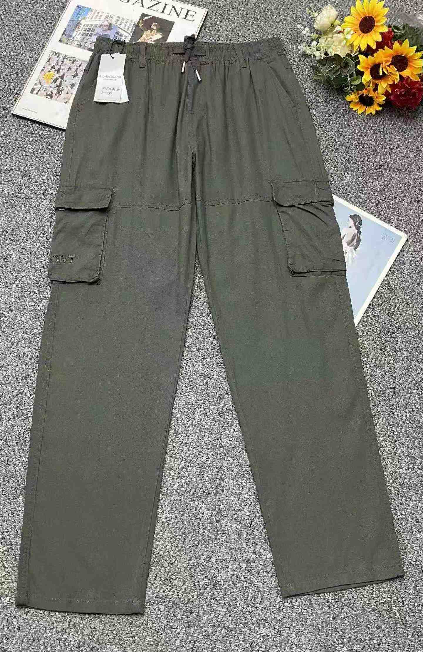 New Spring Summer Brand Original Embroidered Loose Large Size Men's Washed Cotton Cargo Casual Pants 84 Pcs Bulk Wholesale - Image 1