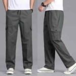 New Spring Summer Brand Original Embroidered Loose Large Size Men's Washed Cotton Cargo Casual Pants 84 Pcs Bulk Wholesale - Image 3