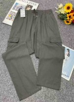 New Spring Summer Brand Original Embroidered Loose Large Size Men's Washed Cotton Cargo Casual Pants 84 Pcs Bulk Wholesale - Image 2