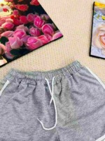 1060 Pcs American Vintage Gray Cotton Women's Loose Casual Shorts For Workout Loungewear Stock Wholesale - Image 3