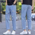 285 Pcs Spring Summer New Retro Distressed Men's Washed Cotton Loose Jeans S-2XL, Individual Packing With Hang Tag & Waist Card - Image 7