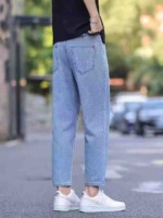 285 Pcs Spring Summer New Retro Distressed Men's Washed Cotton Loose Jeans S-2XL, Individual Packing With Hang Tag & Waist Card - Image 4