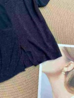 106 Pcs Chic Pure Style Sexy Short Sleeve T-Shirts With Small Split Hem Soft Stretchy Fabric - Image 4