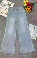 Spring New Trendy Designer Straight Wide Leg Flare Jeans, 255 Pieces, XS-2XL, Individual Pack With Hang Tag - Image 1