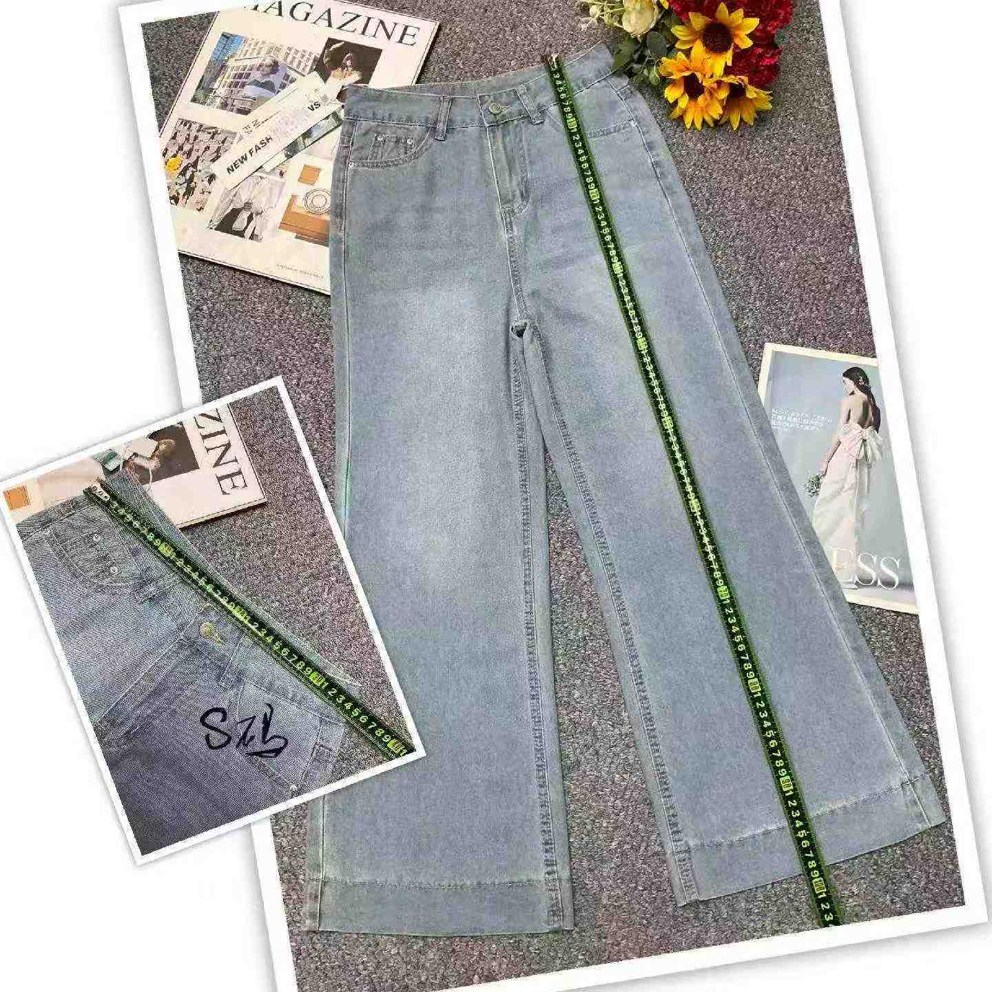 Spring New Trendy Designer Straight Wide Leg Flare Jeans, 255 Pieces, XS-2XL, Individual Pack With Hang Tag - Image 2