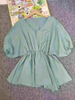 55 Pieces V Neck Ruffle Waisted Mid-sleeve Chiffon Blouse Clearance Bulk Stock - Image 3