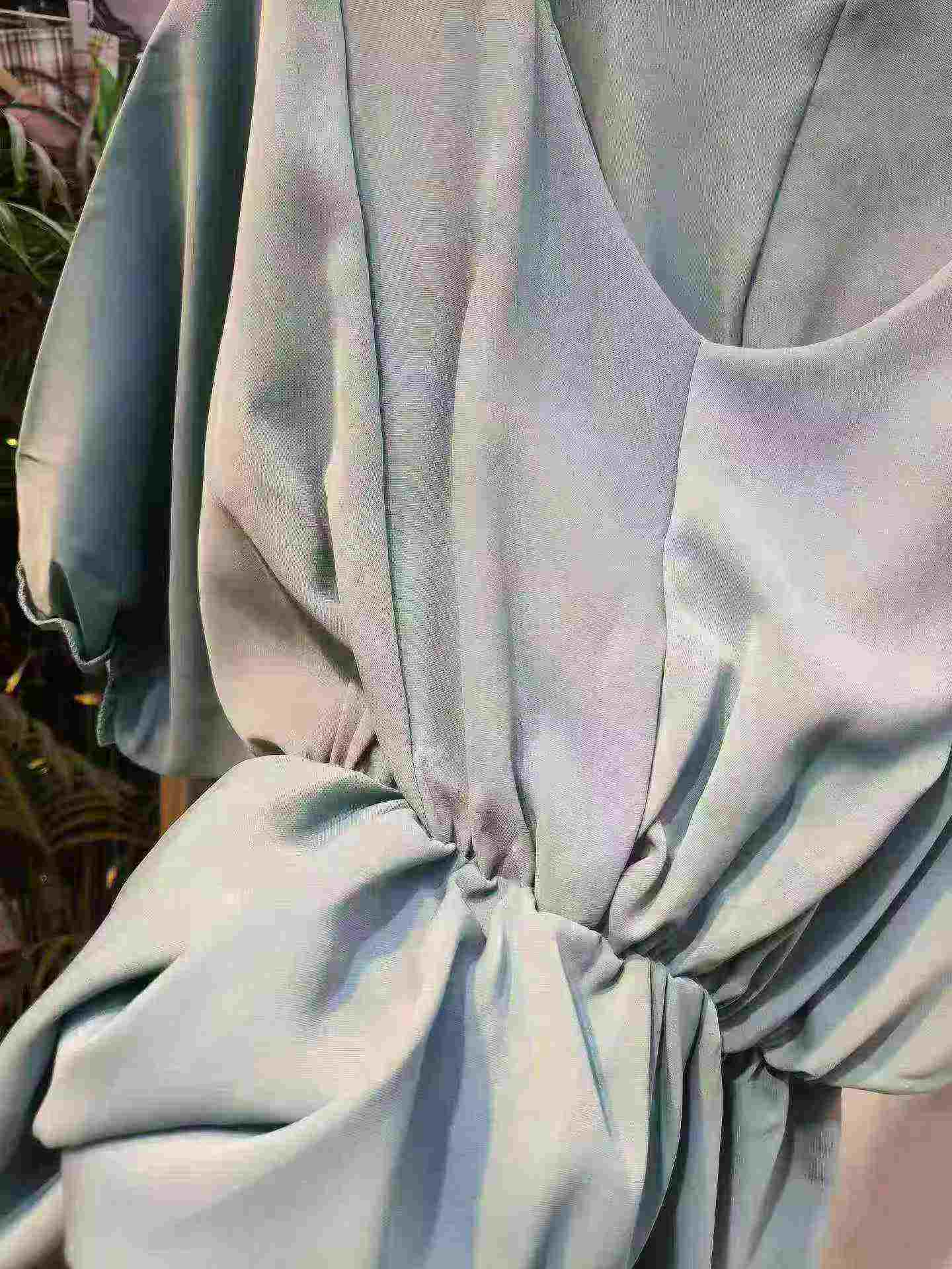 55 Pieces V Neck Ruffle Waisted Mid-sleeve Chiffon Blouse Clearance Bulk Stock - Image 2