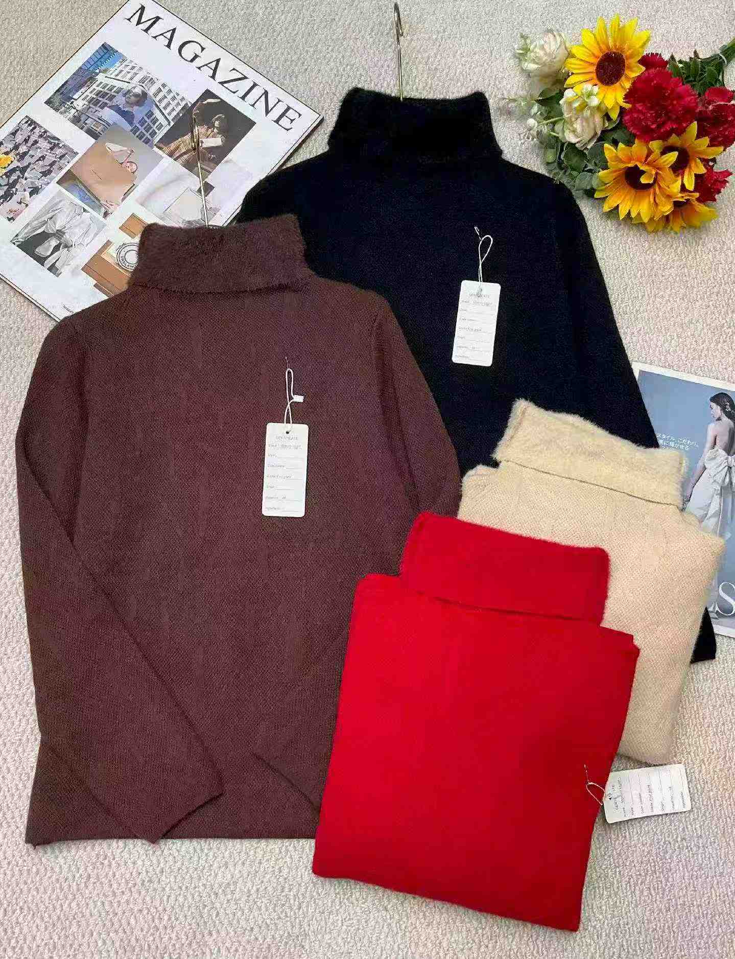 Winter New Brand Original High-neck Fleece Lined Core-spun Yarn Pullover Sweater | 169 Pieces | Bulk Clearance 10.6 CNY - Image 1