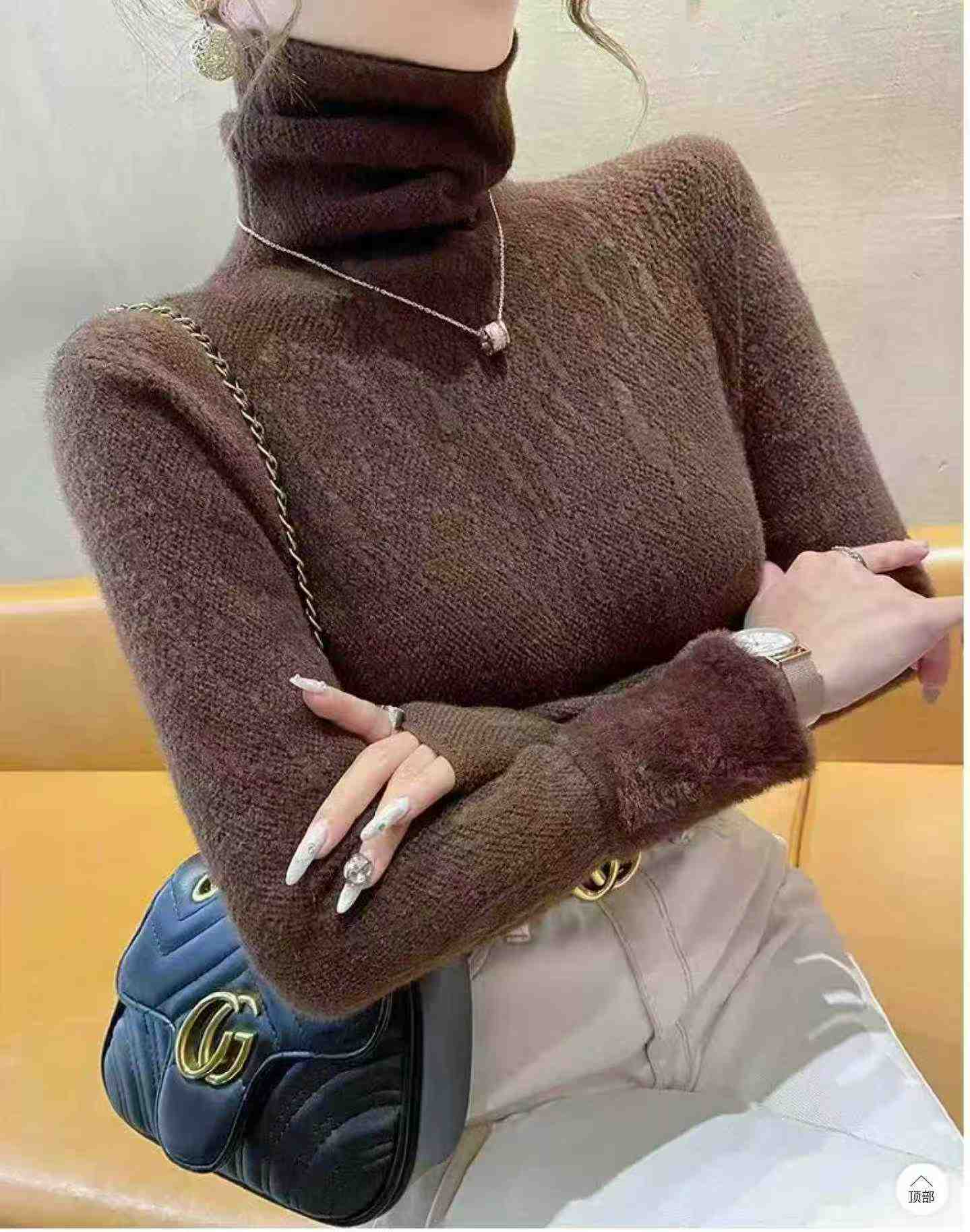 Winter New Brand Original High-neck Fleece Lined Core-spun Yarn Pullover Sweater | 169 Pieces | Bulk Clearance 10.6 CNY - Image 2