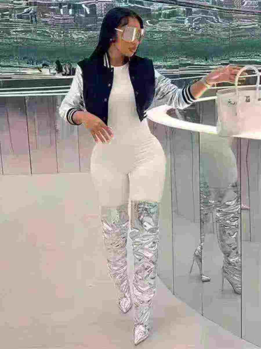 Women's Colorblock Sexy Spice Girl Baseball Jacket, Approx 1160 Pieces Bulk Stock for Wholesale Export - Image 1