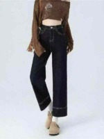 New Spring Summer Vintage Washed Cotton Narrow Straight Jeans 870PCS Bulk Stock Wholesale - Image 3