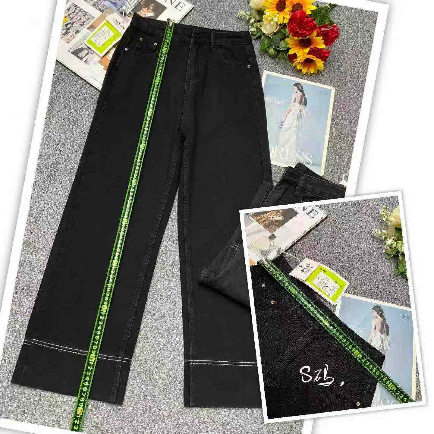 New Spring Summer Vintage Washed Cotton Narrow Straight Jeans 870PCS Bulk Stock Wholesale - Image 2