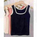 New Square Neck Colorblock Wide Strap Camisole Tank Top Women Inner Wear, 850 Pieces Stock Clearance - Image 7