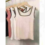 New Square Neck Colorblock Wide Strap Camisole Tank Top Women Inner Wear, 850 Pieces Stock Clearance - Image 5