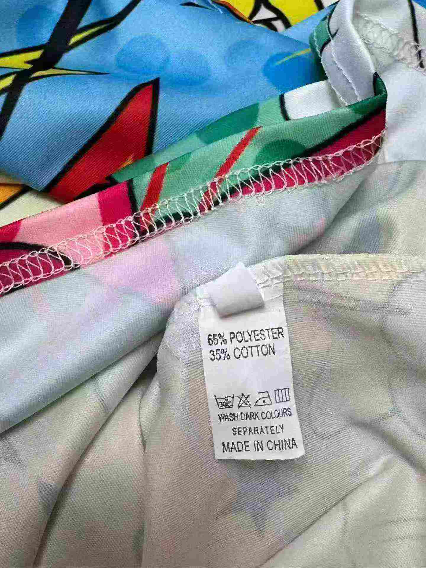 Wholesale Stock Lot Fashion Printed Short Sleeve T-Shirt & Shorts 2-Piece Set, 257 Sets, 3 Colors, Size S-2XL - Image 2