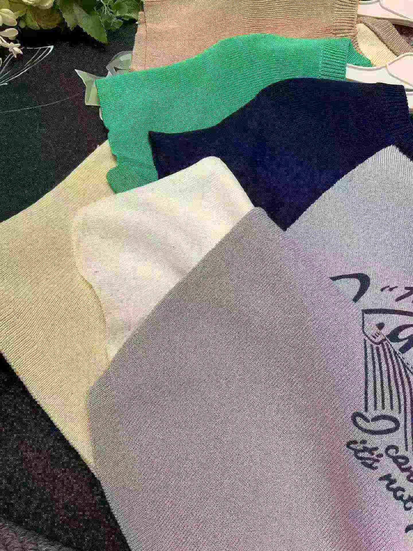 Summer New American Retro Color Block Drop Shoulder Printed Knit Short Sleeve T-Shirts, 372 Pieces Bulk Stock Clearance - Image 2