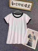 180 Pcs Contrast Color Pure Cotton Short Sleeve T-Shirts Bulk Wholesale Stock - Image 1