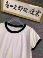 180 Pcs Contrast Color Pure Cotton Short Sleeve T-Shirts Bulk Wholesale Stock - Image 5